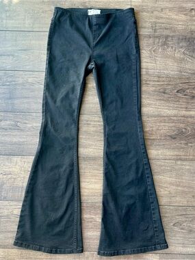 Free People Penny Pull On Flare Jeans Black Denim - Bell Bottom - Womens Size 29